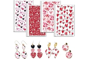 OLYCARFT 24Pcs Love Pattern Clay Transfer Paper 4 Design Transfers Paper for Polymer Pink Heart Shape Polymer Clay Transfer S