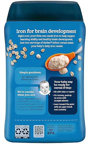 gerber oatmeal cereal for 6 month old