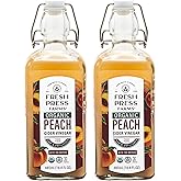 Fresh Press Farms Peach Cider Vinegar with the Mother, 16.4 Oz (Pack of 2) | Georgia Grown, Raw, Unfiltered, Certified Whole30, Non-GMO