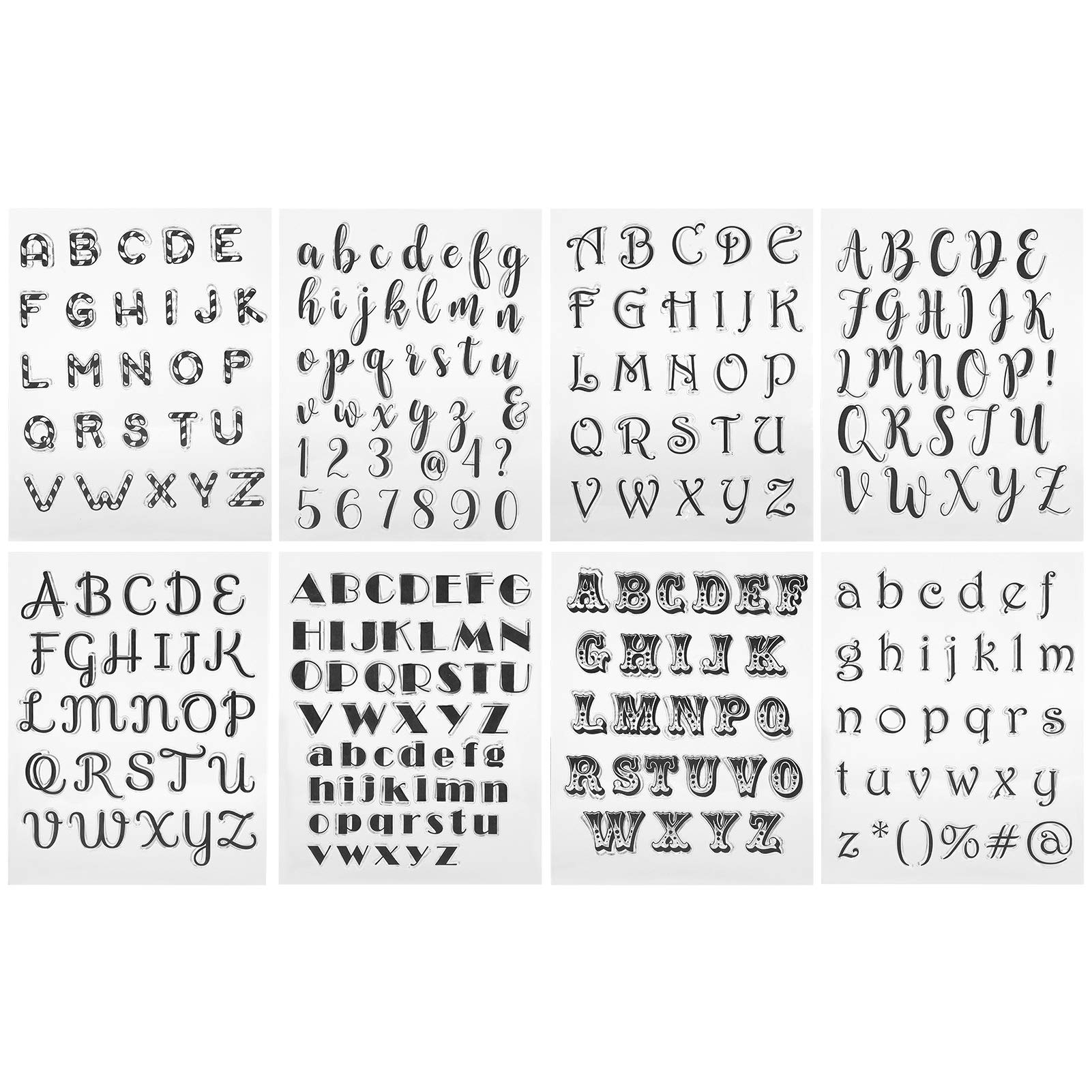 Clear Alphabet Stamps, 8Pcs Transparent Silicone Letter Stamps for DIY Scrapbooking Handmade Cards Handmade Cards Photo Albums