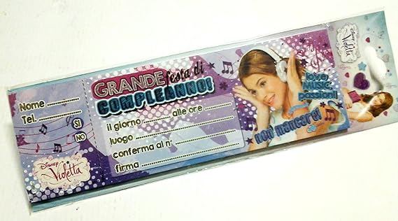 Violetta Confezione 20 Inviti Per Festa Party Compleanno