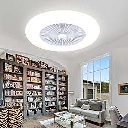 KAMLAM 24" Bladeless Ceiling Fan with Light, Low