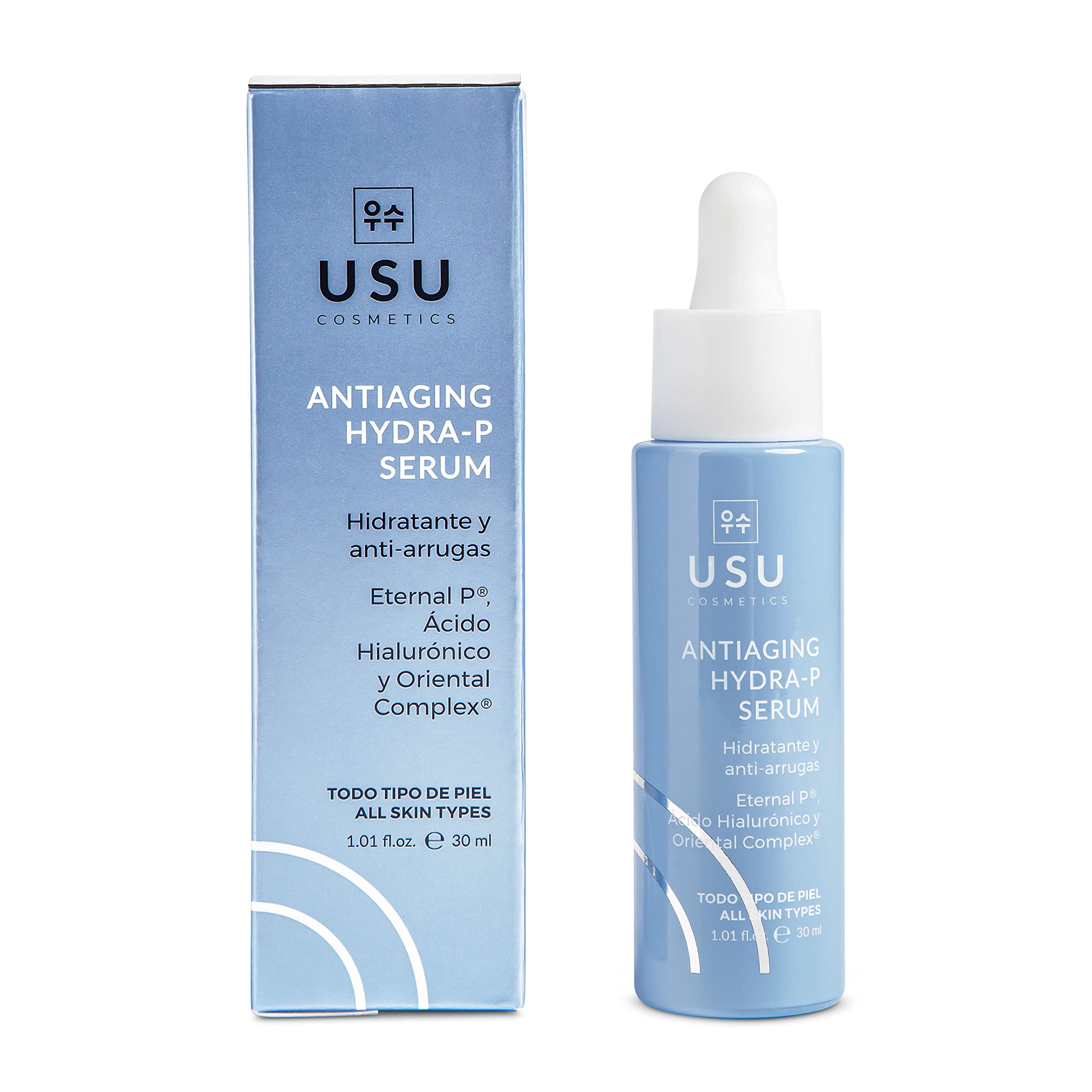 Anti-Ageing Face Serum - 30ml - With Hyaluronic Acid to Moisturise the Skin - Helps Restore Elasticity and Reduces the Appearance of Wrinkles - Moisturising and Anti-Wrinkle Effect - USU Cosmetics