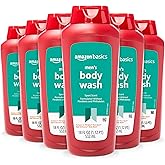 Amazon Basics Mens Soap Body Wash, Sport Scent, 18 Fluid Ounce, Pack of 6