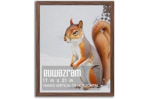 euwazram Rustic Walnut 17x21 Frame - Single Frame, 17 x 21 Poster Frame for Artwork, Puzzles, Photos and Movie Posters Picture Frames