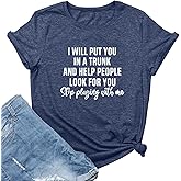 LOOKFACE Women Short Sleeve Tees I Will Put You Graphic Cute T Shirts