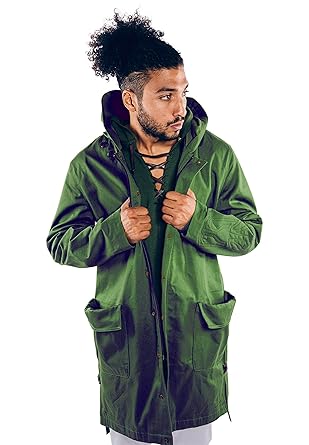Musterbrand Zelda Mantel Herren Link Voyage Unisex Kapuzen Jacke Parka Trench-Coat Grün