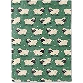 BIWOTU Funny Sheep Theme Flannel Blanket - Ultra Soft, Cozy, Lightweight Throw - Warm, Anti-Pilling Fuzzy Blanket for Couch, Bed, Office, Travel, Unisex - 50×60in