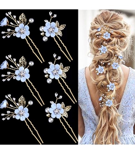 Amazon.com : Earent Silver Butterfly Hair Pins Flower  display picture 2