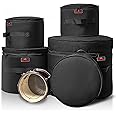 5-Piece Drum Case Set - Padded Drum Bags for 22" Kick, 12"/13"/16" Toms & 14" Snare | Lightweight Protective Covers for Drumm