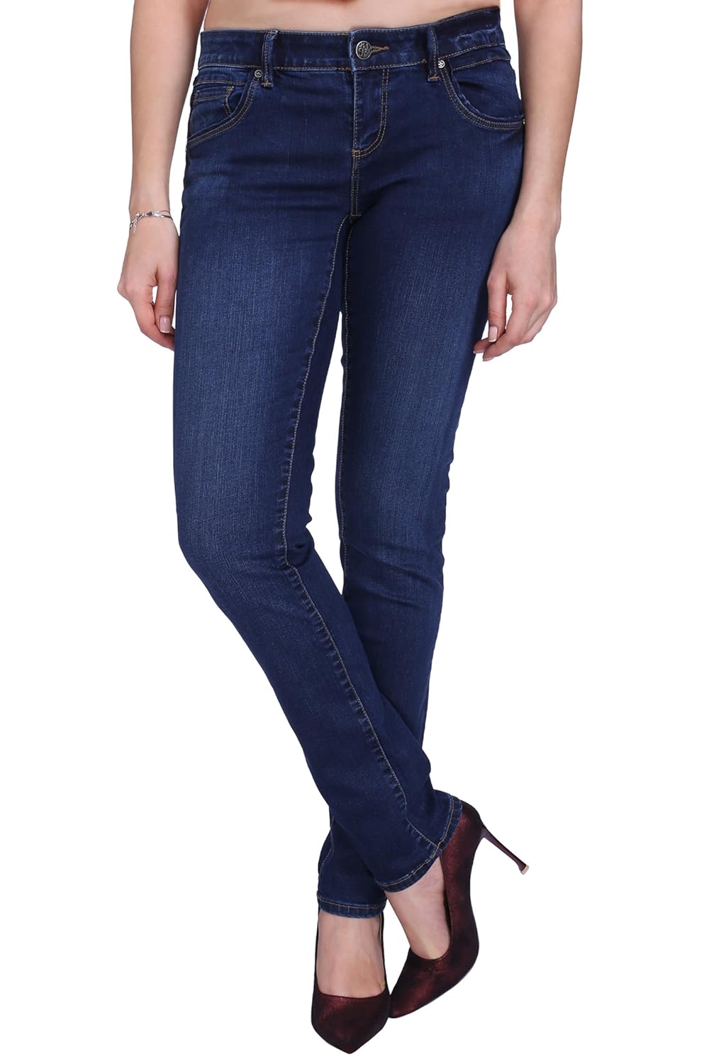 mid blue jeans womens