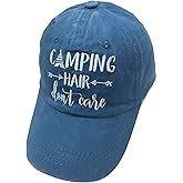 HHNLB Unisex Camping Hair Don t Care 1 Vintage Jeans Baseball Cap Classic Cotton Dad Hat Adjustable Plain Cap