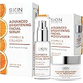 Vitamin C Serum + Moisturizer Skin Care Set - Dermatologist Tested - with Collagen to Brighten & Even Skin Tone - Anti-Aging & Acne Scar Treatment - Korean Skin Care - Clean Beauty, Cruelty-Free
