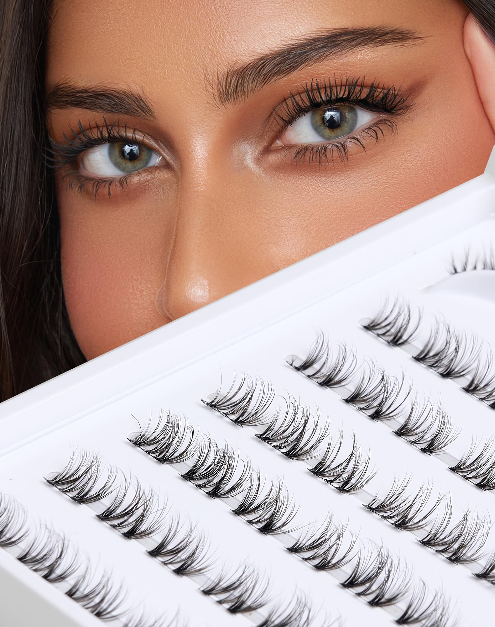 Natural Cluster Lashes Extensions Wispy Natural Look False Eyelashes Thin Band Volume Individual Lashes 3D Strips Eyelash Extensions DIY Lashes 7 Pairs Multipack — image 1