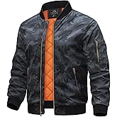 TACVASEN Men's Jackets-Bomber Jacket Fall Winter Warm Windbreaker Full Zip Casual Padded Coats