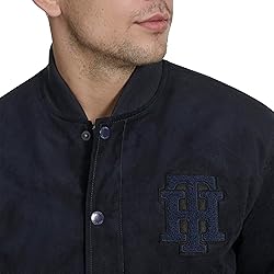 Tommy Hilfiger Men's Faux Suede Logo Varsity
