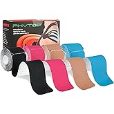 PHYTOP Kinesiology Tape - 80 Precut Strips (10" x 2") | Hypoallergenic, Latex-Free | Mixed Colors Athletic Tape for Muscle & Joint Support, Sports & Physical Therapy