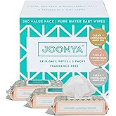 JOONYA Unscented Baby Wipes — Plant-Based, Fragrance-Free Diaper Wipes | Hypoallergenic, Non-Toxic, Compostable & Biodegradable Wet Wipes for Sensitive Newborn Skin | 3 Packs of 80 Wipes (240 Total)