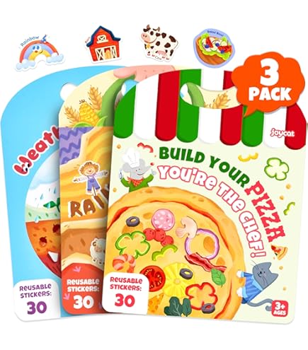 Livre De Stickers Réutilisables Animaux De Ferme – 35 Stickers Statiques PVC, Jeu D'Association Éducatif, Cadeau Enfant (30x23 Cm)