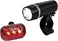BV Bicycle Light Set Super Bright 5 LED Headlight, 3 LED Taillight, Quick-Release