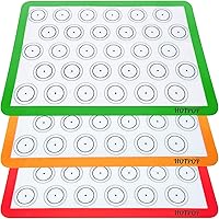 HOTPOP Silicone Macaron Baking Mats 0.75mm, Non-Stick Silicon Liner for Bake Pans & Rolling - Macaron/Pastry/Cookie/Bun…