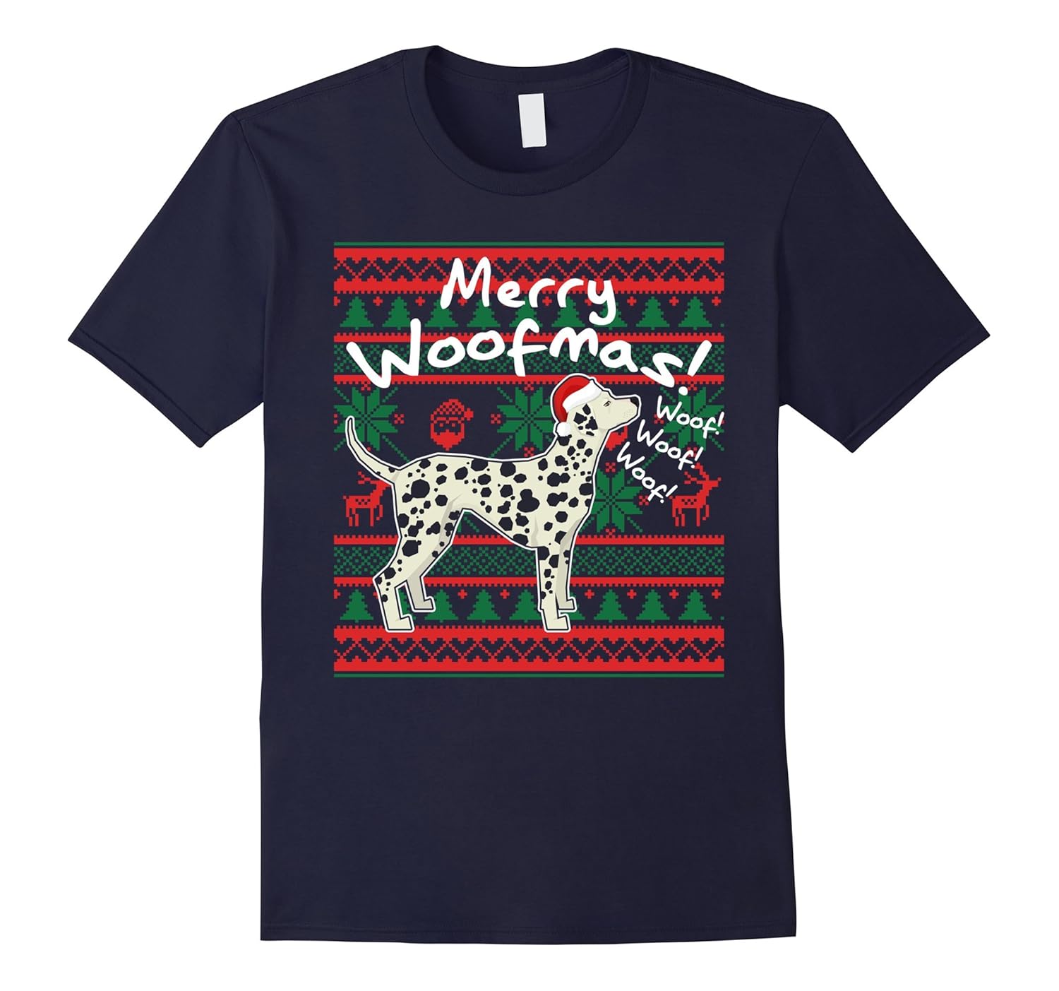 Dalmatian Dog Merry Woofmas Shirt, Christmas Santa Dog-ANZ