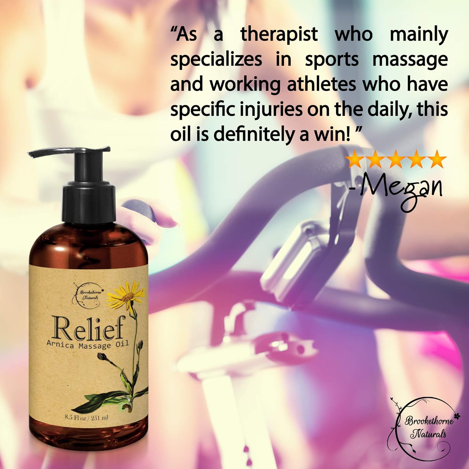 Relief Arnica Massage Oil – Great for Sports & Athletic Therapeutic Massage – All Natural - Arnica Montana for Sore Muscle Relief. Contains Sweet Almond, Jojoba, Grapeseed & Essential Oils 8.5oz: Health & Personal Care
