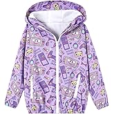 Ghteas Toddler Girls Jacket Lightweight Hooded Windbreaker Kids Water-Resistant Light Rain Jacket Print Outwear 4-10Y
