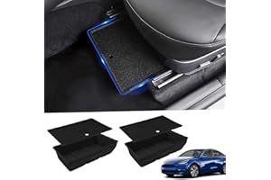 Octomo Under Seat Storage Box Compatible with Tesla Model Y 2020-2023, 2PC, Felt Texture Hidden Storage Bin Box