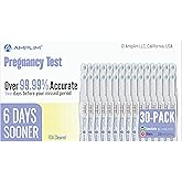 Amplim Early Result Pregnancy Test Sticks | 6 Days Early Detection Pregnancy Tests at Home, 99.99% Accurate, Ultra Sensitive 10 MIU/ml, | Fertility HCG Midstream/Dip Rapid Test (30-Pack)