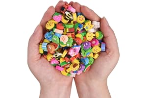 QDXATIVP 300PCS Mini Cute Pencil Erasers for Kids,Animals and Fruits Erasers Bulk for Back to School Gift(Animals and Fruits, Small)