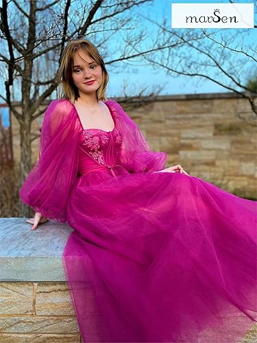 Puffy Sleeve Dress for Women Princess Dress Tulle Ball Gown