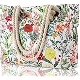 Clothirily Beach Bag for Women - Large Beach Tote Bag, Waterproof Sandproof Beach Bag with Zipper, Large Swim Pool Beach Tote