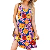 WEACZZY Summer Dresses for Women Casual Sleeveless Pockets Beach Sundress | Soft, Stretchy, Breathable, Swing A Line, Crewnec