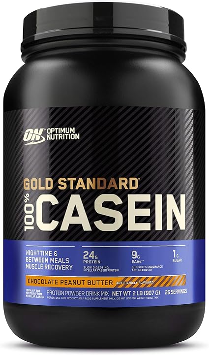 Amazon Com Optimum Nutrition Gold Standard 100 Micellar Casein Protein Powder Slow Digesting Helps Keep You Full Overnight Muscle Recovery Chocolate Peanut Butter 2 Pound Packaging May Vary Health Personal Care