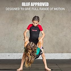 Elite Sports Kids Jiu Jitsu BJJ Rash Guard, Short