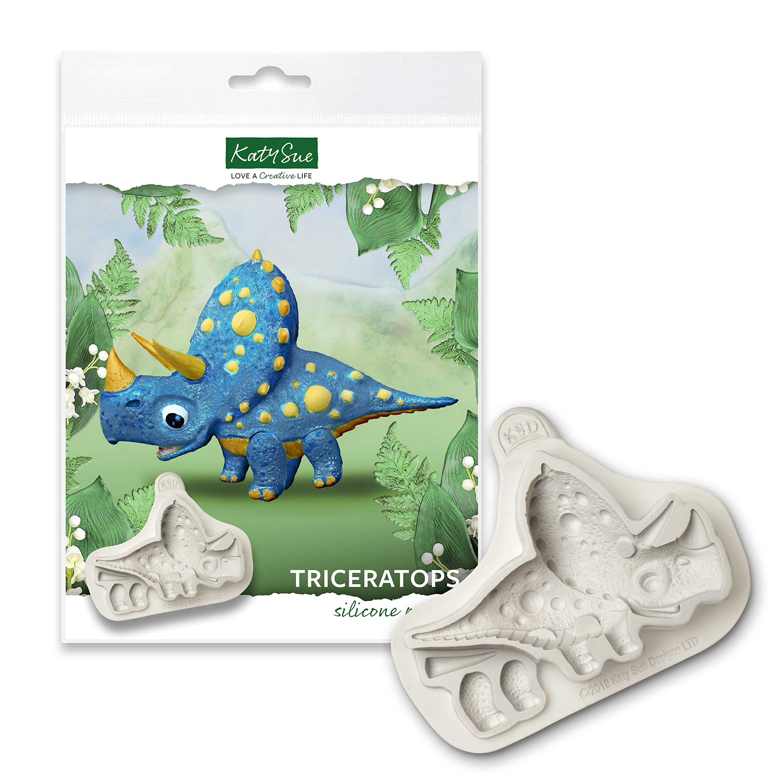 Katy Sue Triceratops Dinosaur Silicone Mould for Cake Decorating & Crafts