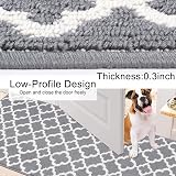 SHACOS Carpet Runner 60x180cm Grey Non Slip Hallway Geometric Trellis view 3
