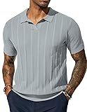 PJ PAUL JONES Mens Knit Polo Shirts Textured Golf