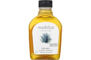 MADHAVA Organic Light Agave, 100% Pure Organic Blue Agave Nectar | Natural Sweetener, Sugar Alternative | Vegan | Organic | Non GMO | Liquid Sweetener | 23.5 Ounce (Pack of 6)