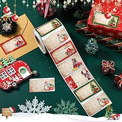 Outus 500 Pieces Christmas Tags Self Adhesive Gift