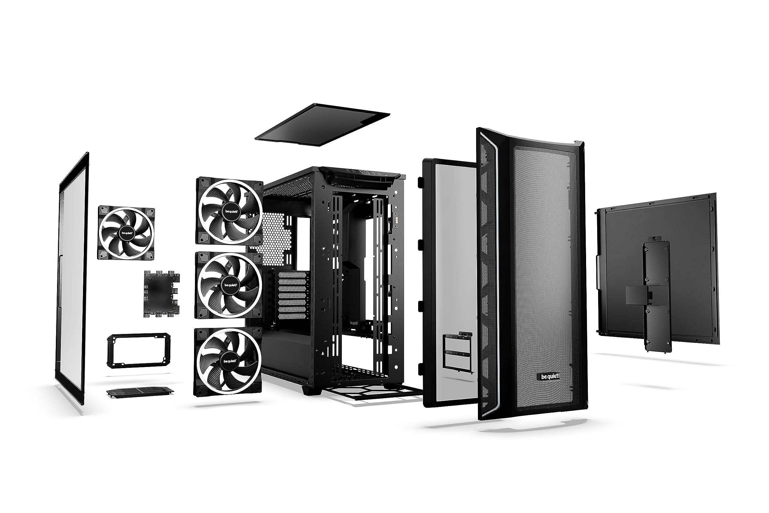 be quiet! Shadow Base 800 FX - ARGB - 4 Light Wings 140mm PWM Fans - Mid-Tower PC Gaming Case - 420mm radiators or E-ATX motherboards Support - Black - BGW63