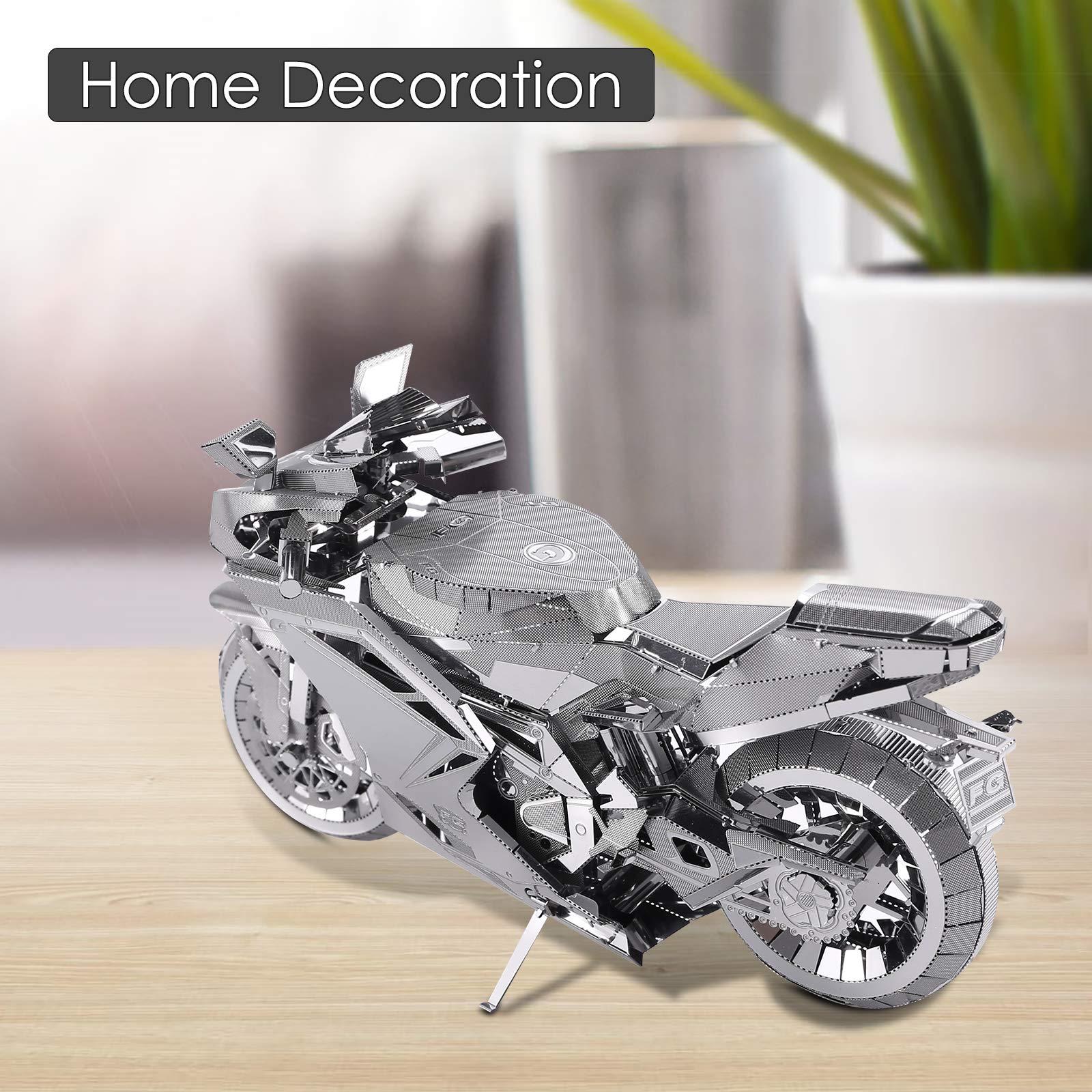 Piececool 3D Metal Puzzles for Adults, DIY 3D Motorcycle Model Kits,3D Puzzles for Teen Men Craft Kits, Great Birthday Gifts, 72 Pcs