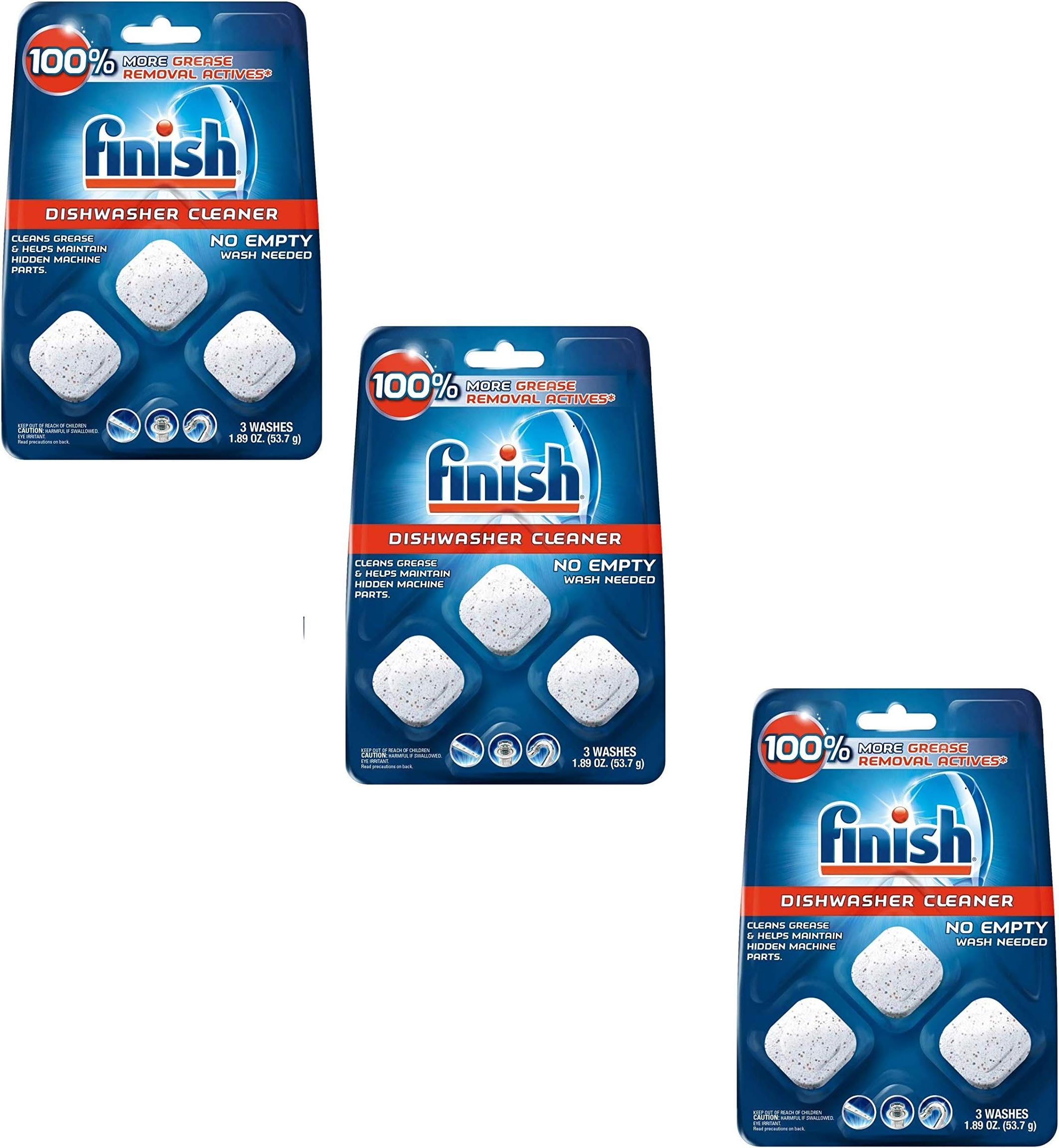 Finish In-Wash Dishwasher Cleaner: Clean Hidden Grease & Grime, 3ct - 3 Pack