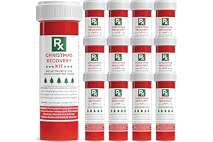 ETHISA Funny Christmas Party Favors for Adults -12 Pack Empty DIY Recovery Kit Bottles for Holiday Office Parties, Funny Stocking Stuffers and Gag Gifts - Useful Secret Santa & White Elephant Thank You Jar