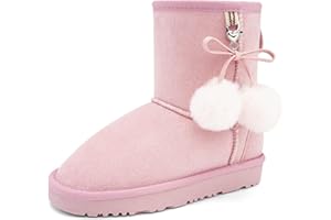 Stelle Girls Boys Boots Kids Snow Winter Boots Outdoor Ankle Warm Slip On Faux Fur Lined Lightweight Shoes(Toddler/Little Kids/Big Kids)
