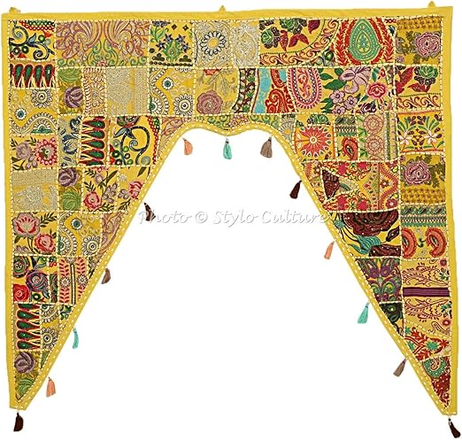 Amazon Com Stylo Culture Indian Cotton Valances For Swag Curtain