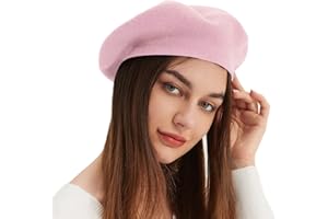 VOILIPEX Wool Beret Hat French Beret Cap Winter Artist Painter Hat Solid Color for Women