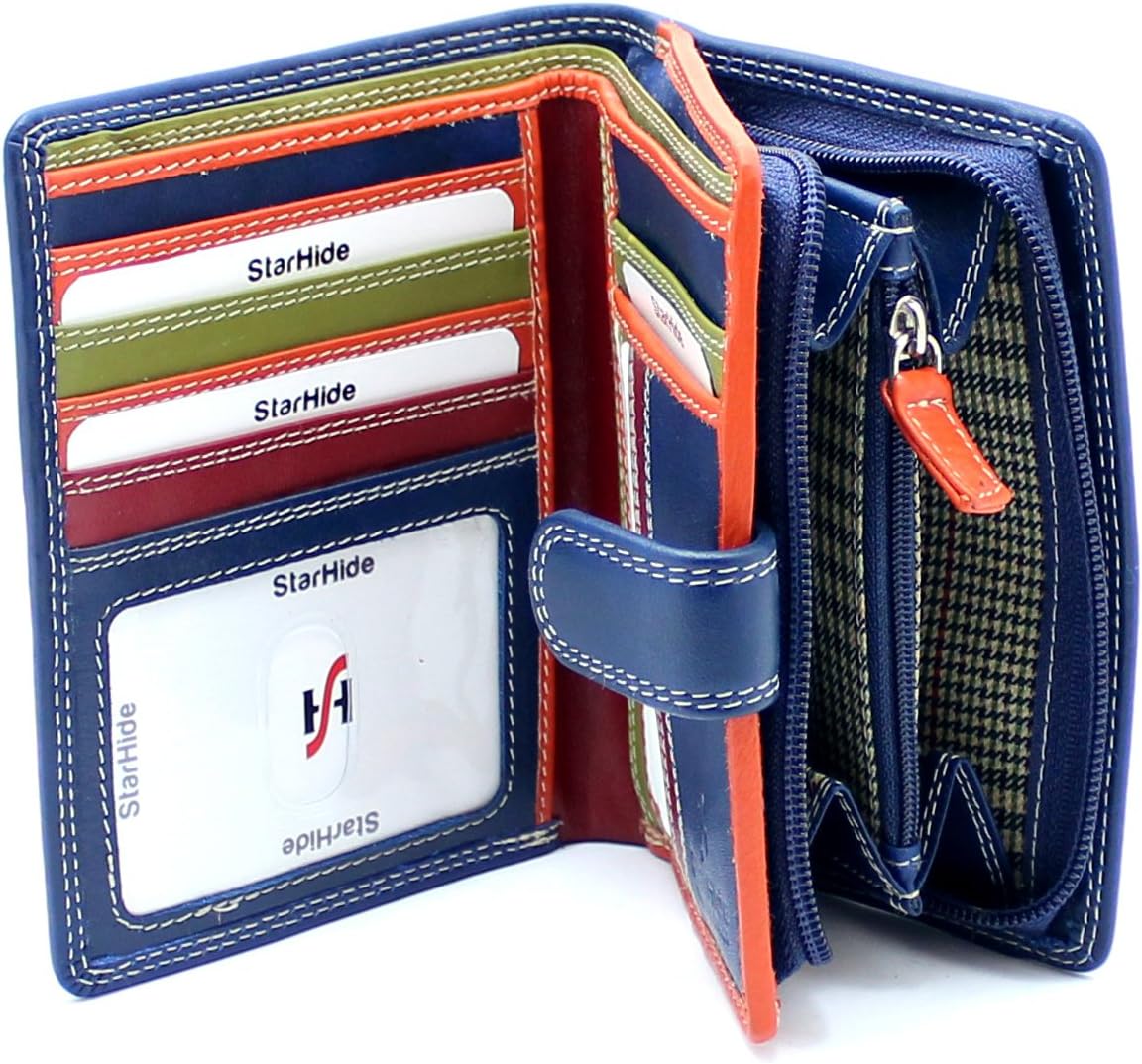 STARHIDE Multicoloured Womens Purse, RFID Blocking Compact Wallet with Extra Card Capacity - Image 3