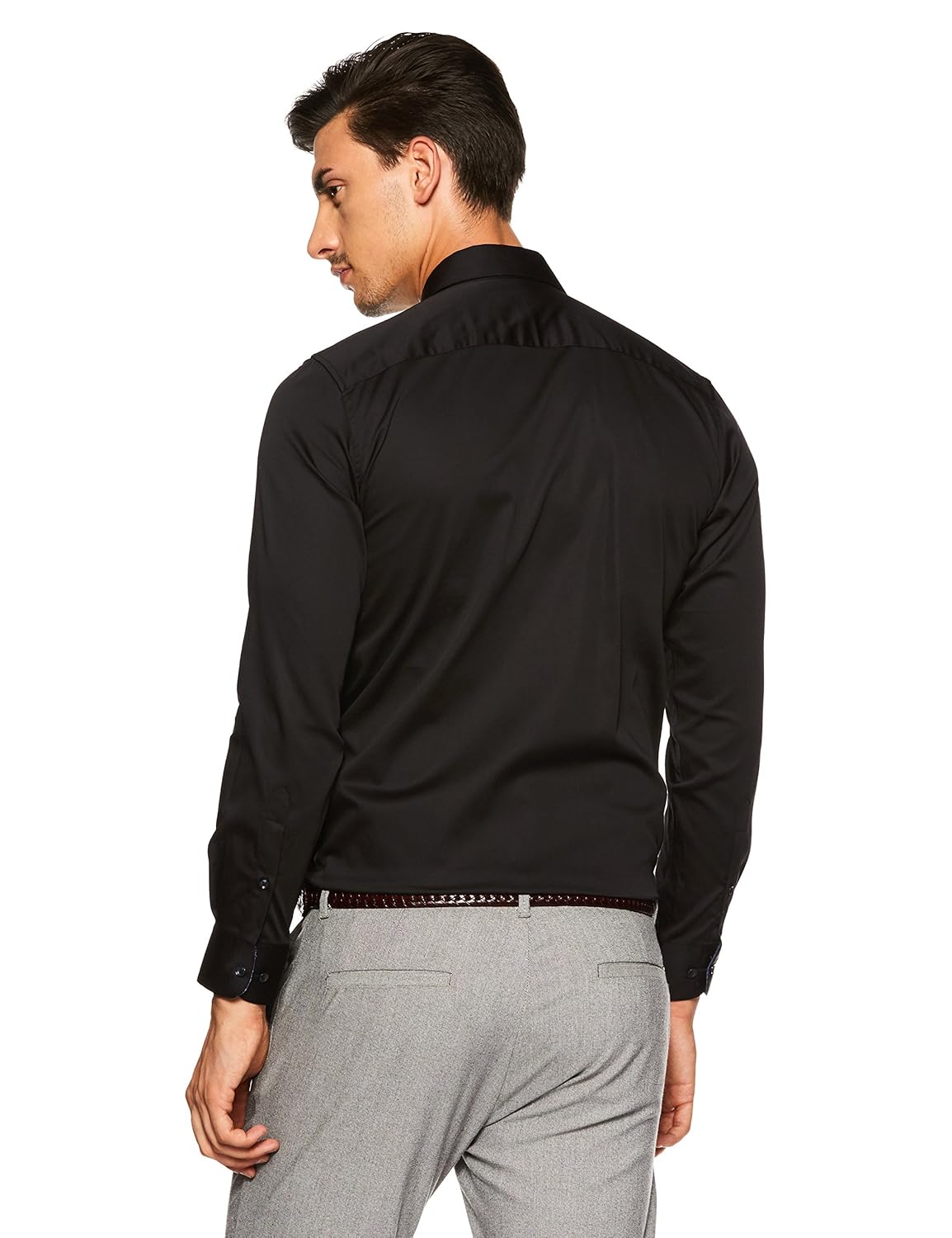 peter england men's plain slim fit formal shirt